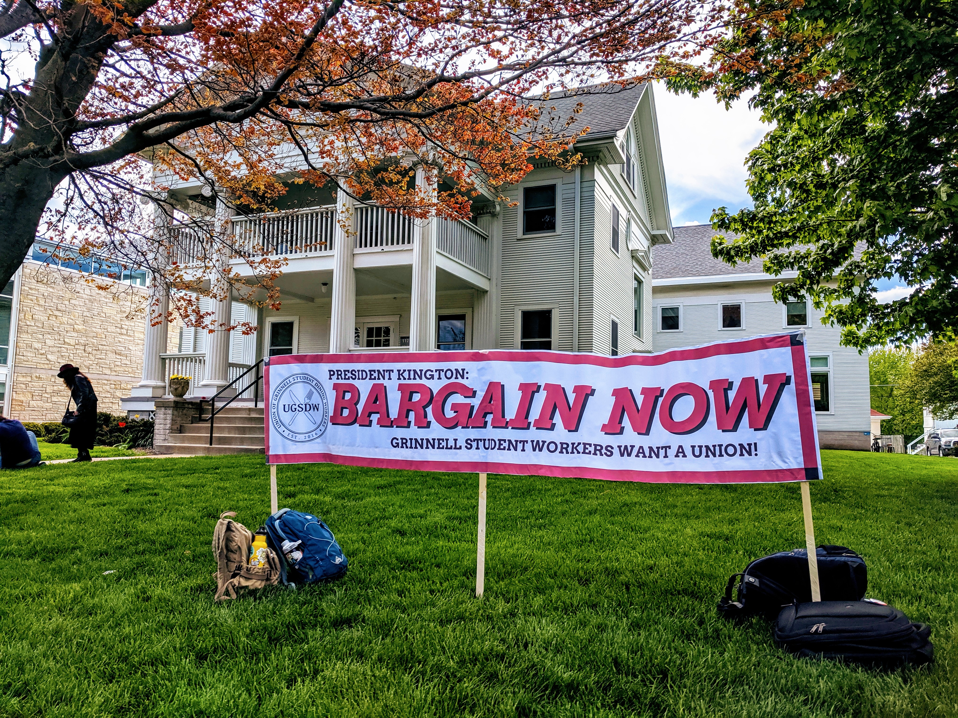 Student workers protested against the Board's delay in May.